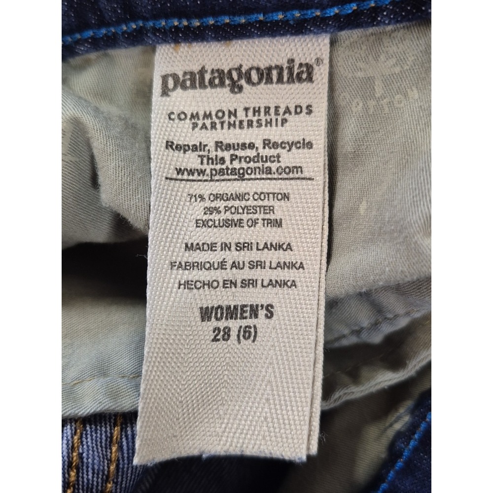 Patagonia Blue Denim Cropped Straight Leg Jeans size 28 - Picture 8 of 9